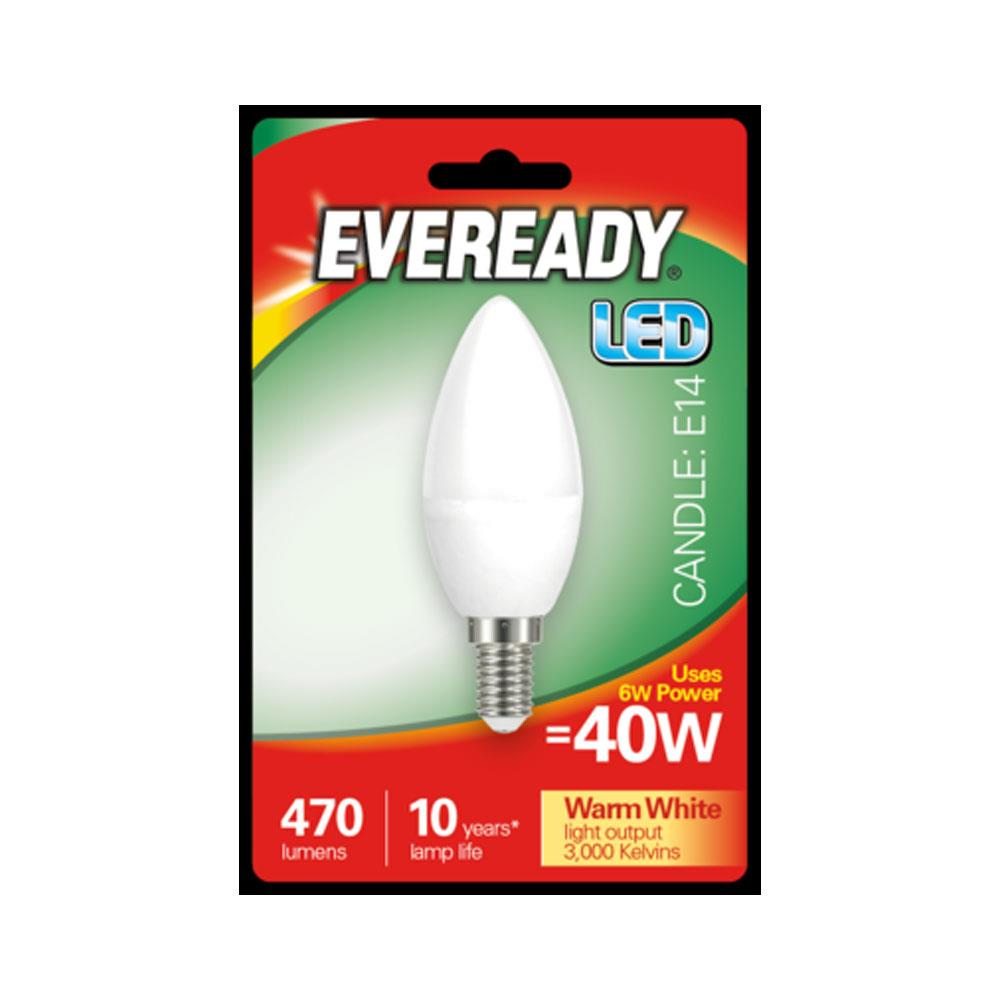 Eveready 6W (40W) E14 Candle LED Bulb 182622 Heavins.ie