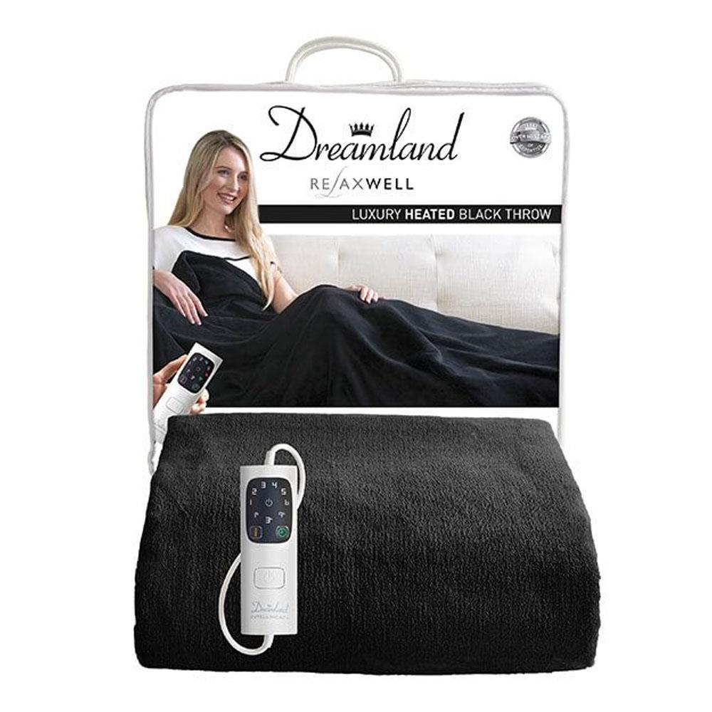 Dreamland Intelliheat Luxury Heated Throw Black 16769D Topline