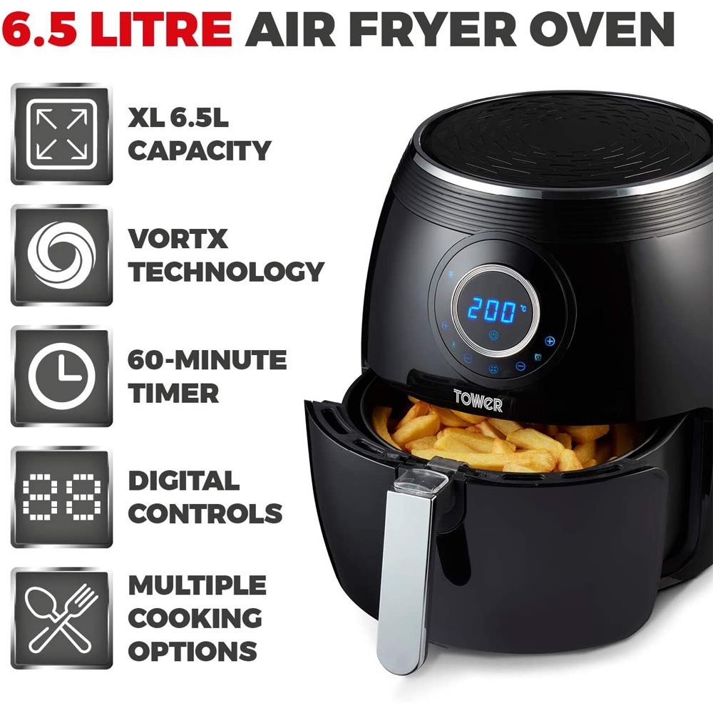 Tower Vortex Digital Air Fryer 6.5 Litre Black T17057BLK Topline