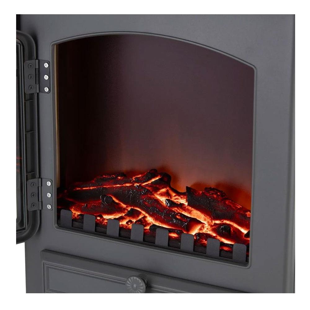 grey electric stove heater