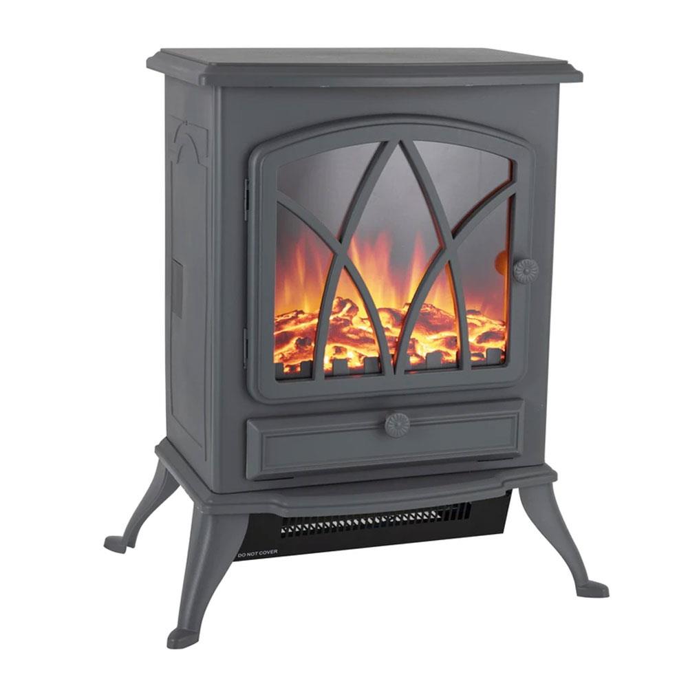 grey electric stove heater