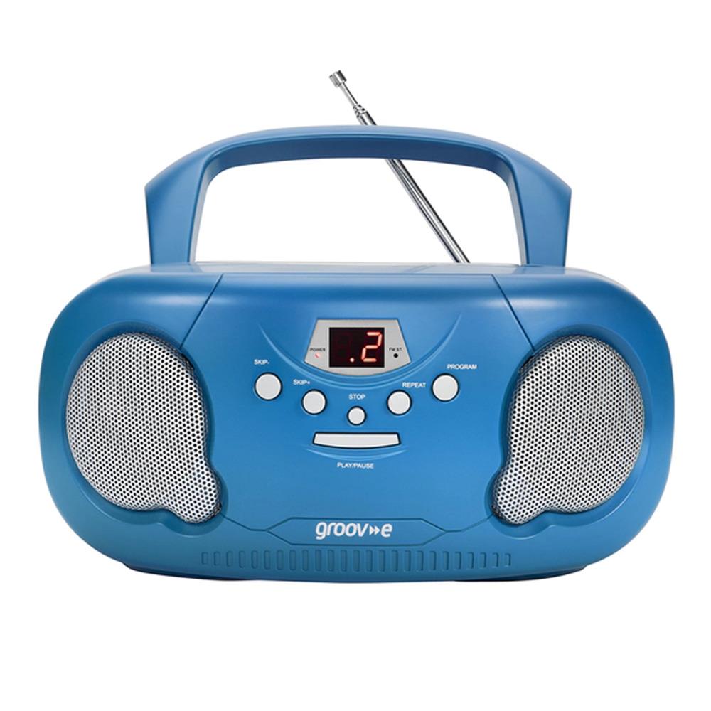 Groove Portable Cd Player with Radio Boombox Blue GVPS733BE