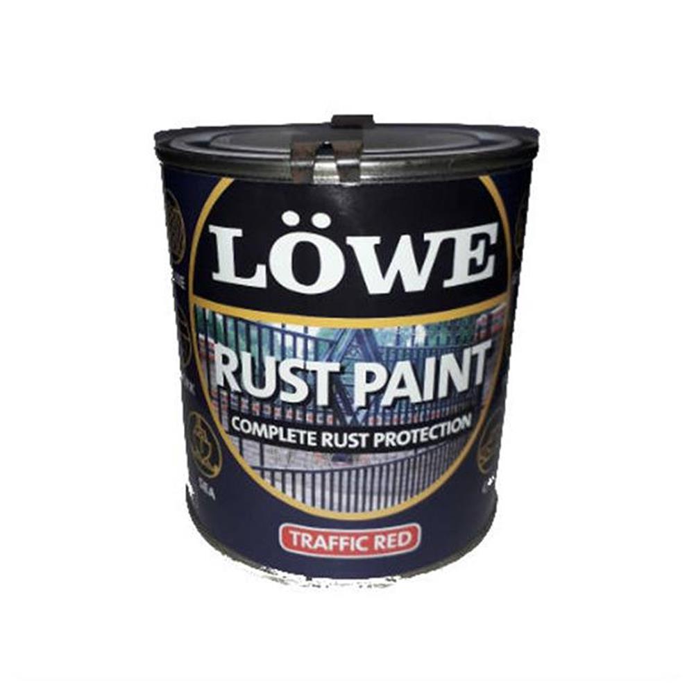 Lowe 1 Litre Rust and Metal Paint Traffic Red LRR0150 Heavins.ie