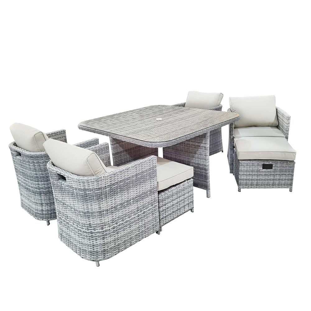 Capri 4 + 4 Seater Rattan Cube Garden Furniture Set 241358 Heavins.ie