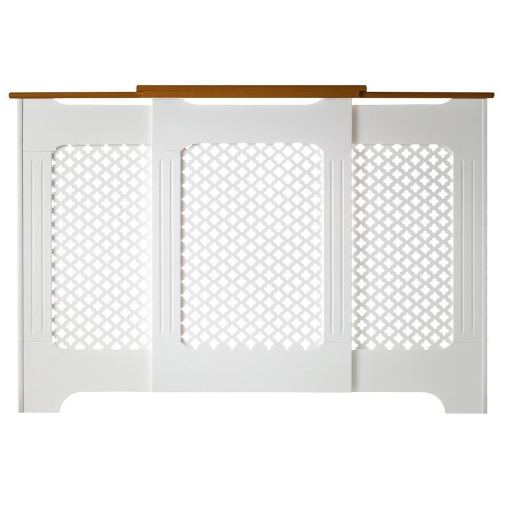 Tema Classic Adjustable Radiator Cabinet Cover White Oak Large 