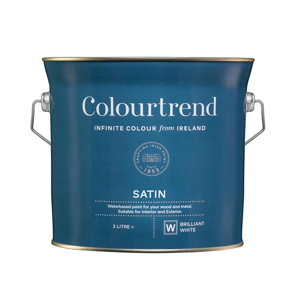 Colourtrend 3 Litre Water Based Satinwood White M01015 Heavins.ie