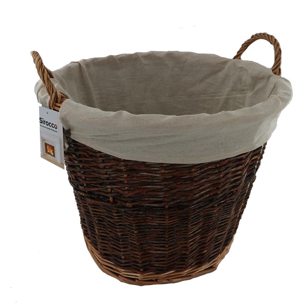 Sirocco Round Willow (Turf) Basket with Canvas Liner Heavins.ie
