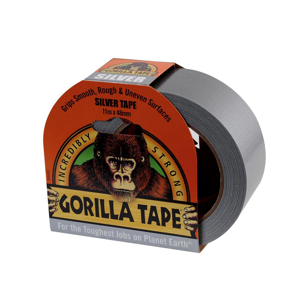 Gorilla Tape Silver (Duct Tape) 48mm x 11 metre Heavins.ie