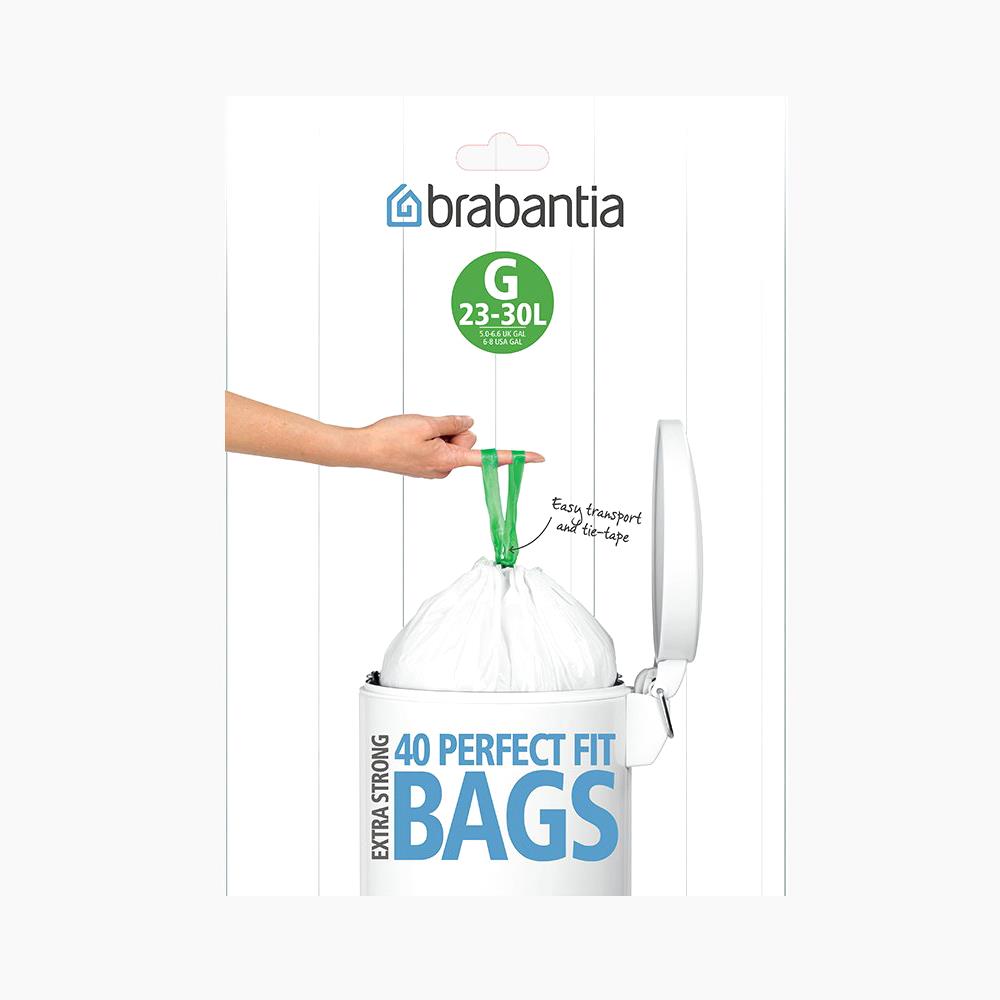 Brabantia White Plastic G 2330 Litre Extra Strong Bin Bags 20 Pack