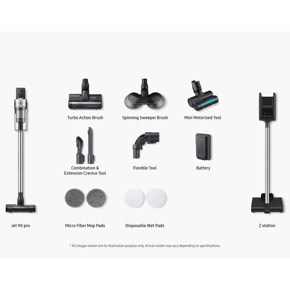 Samsung Jet 90 Pro Cordless Stick Vac Vacuum Silver VS20R9049T3/EU Heavins.ie