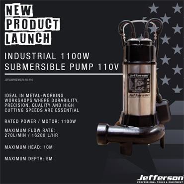 Industrial 1100W Submersible Sewage Pump (110V)