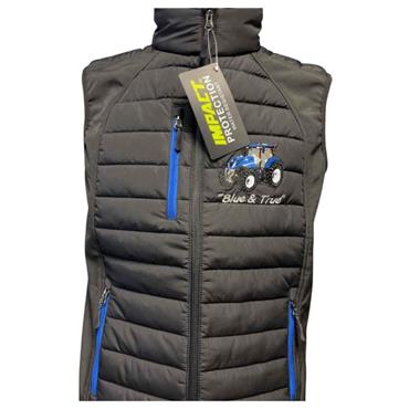 KIDS IMPACT HYBRID GILET â€“ BLUE TRACTOR & TRAILER