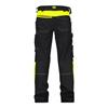 DASSY Canton Work trousers with stretch and knee pockets Black/Fluo yellow