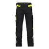 DASSY Canton Work trousers with stretch and knee pockets Black/Fluo yellow