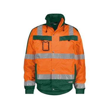 DASSYÂ® LIMA HIGH VISIBILITY WINTER JACKET - Fluo Orange / Bottle Green