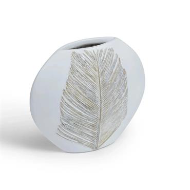 MIU WIDE VASE 30X12X27CM WHITE/NATURAL