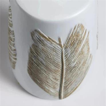 MIU NARROW VASE 16X16X30CM WHITE/NATURAL