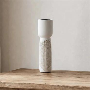 MIU CANDLE HOLDER SMALL 11X11X19CM WHITE/NATURAL