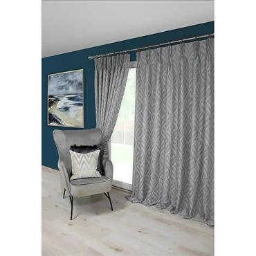 SIKA 90X90" GREY PINCH PLEAT