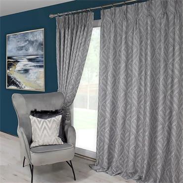 SIKA 90X90" GREY PINCH PLEAT