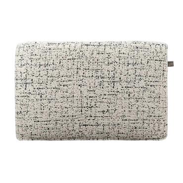 OTTOMAN SQUARE COCO CREAM / BLACK