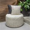 OTTOMAN SQUARE COCO CREAM / BLACK