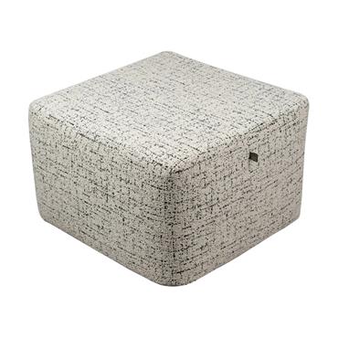 OTTOMAN SQUARE COCO CREAM / BLACK