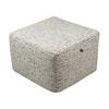 OTTOMAN SQUARE COCO CREAM / BLACK