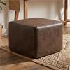 OTTOMAN ROUND NANOUK DARK BROWN