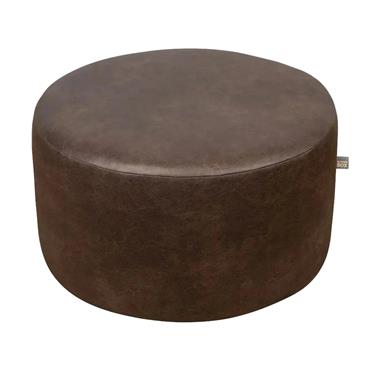 OTTOMAN ROUND NANOUK DARK BROWN