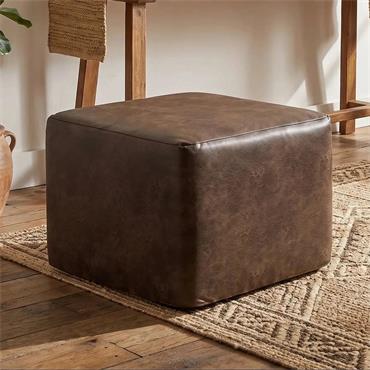 OTTOMAN SQUARE NANOUK DARK BROWN