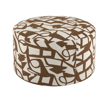OTTOMAN ROUND HENRI COGNAC