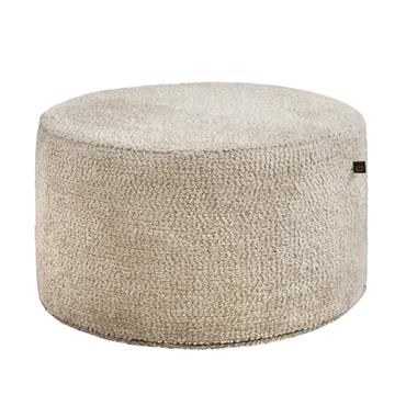 OTTOMAN ROUND ROWAN CREAM/GOLD