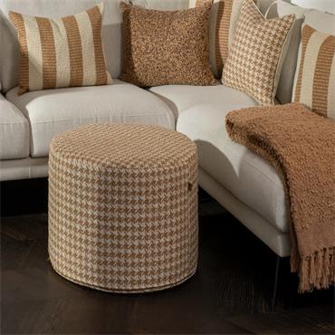 OTTOMAN ROUND RUE PEACH SORBET