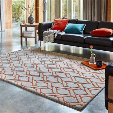 Nexus 200x290cm Fine Lines Silver/Orange
