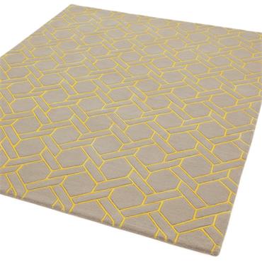 Nexus 200x290cm Fine Lines Silver/Yellow