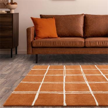 Albany 160x230cm Grid Rust