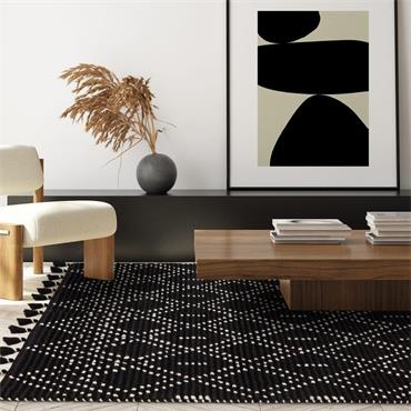 Nepal 120x170cm Black/Cream Diamond Rug