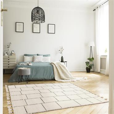 Nepal 160x230cm Cream/Black Tile Rug