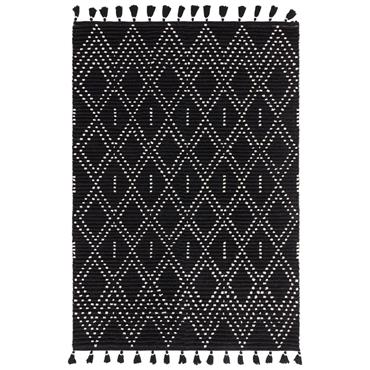 Nepal 200x290cm Black/Cream Diamond Rug