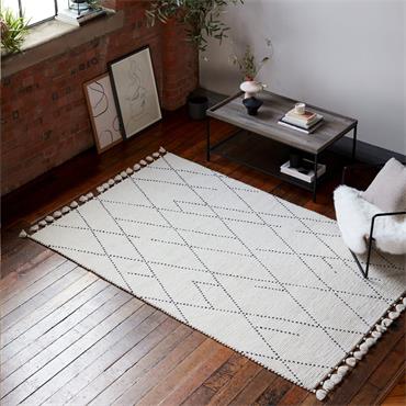 Nepal 200x290cm Cream/Black Linear Rug