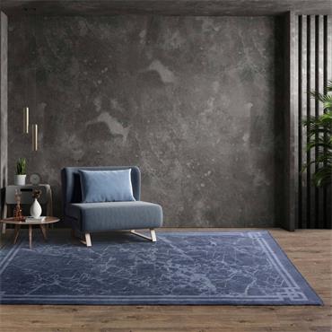 Zehraya 200x290cm ZE02 Ink Blue Border