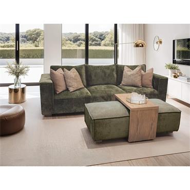 Beckham Ottoman and Coffee Table Set Olive
