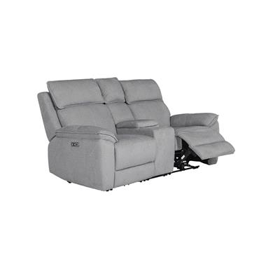 Braxton 2 Seater with Console Electric Recliner Greige