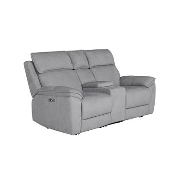 Braxton 2 Seater with Console Electric Recliner Greige