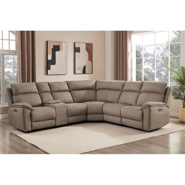 Braxton Corner Group Electric Recliner Latte