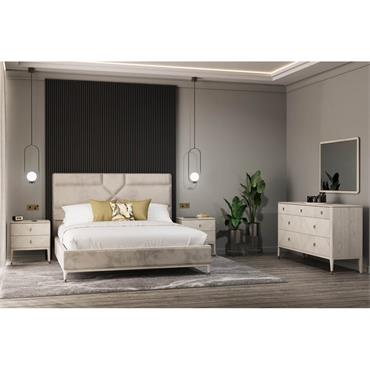 Dillon 6' Bed Frame Stone Sand Velvet
