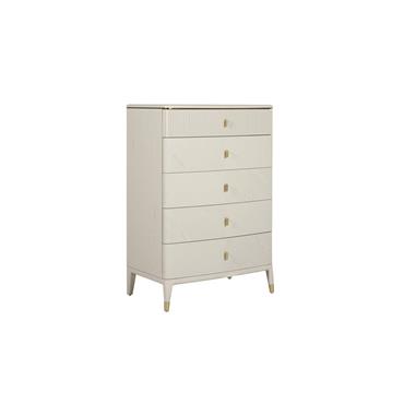 Dillon Tall Chest 5 Drawer Ribbed Top Drw Stone