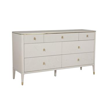 Dillon Dressing Chest 7 Drawer Ribbed Top Drws Stone