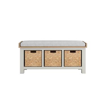Detta Bench Seat Fabric Cushion with Storage Grey
